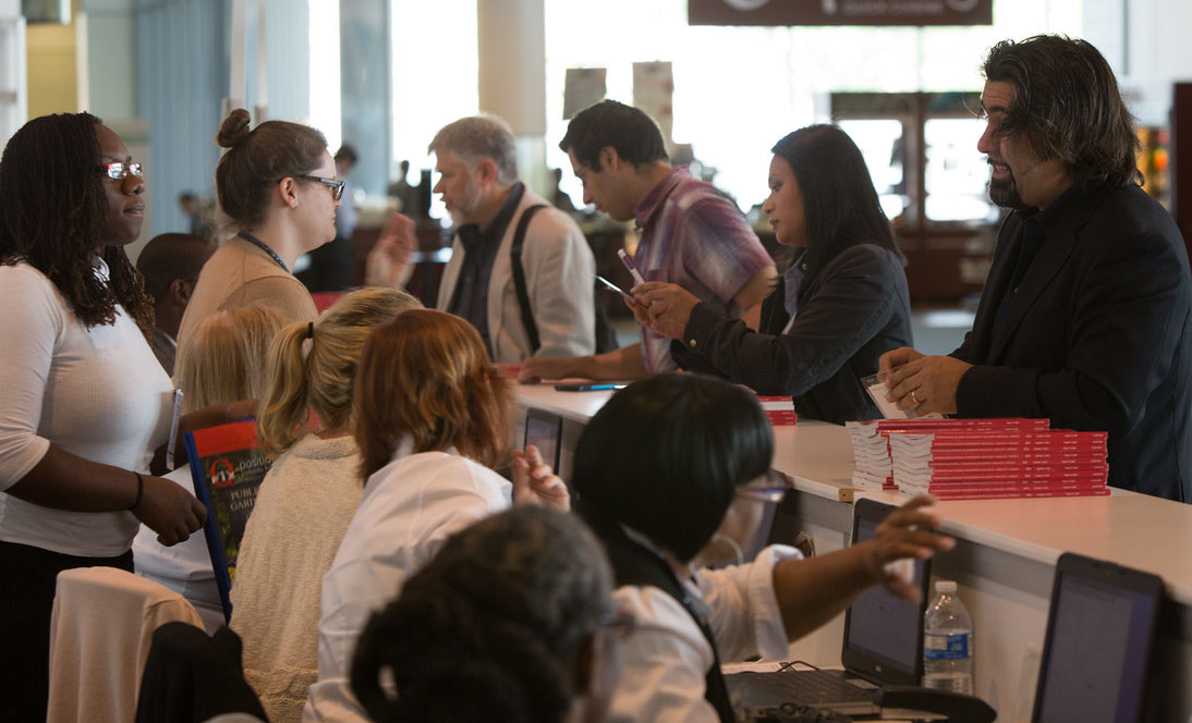 Image: Registration desk at annual meeting