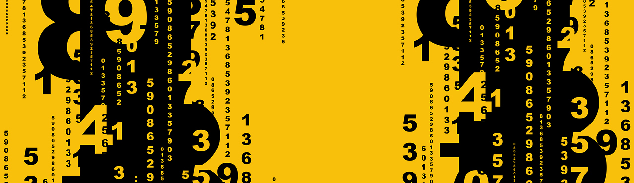 Coding, numbers on yellow background