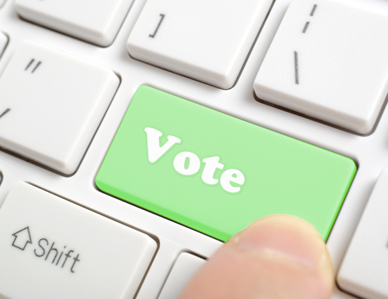 Image: botton on keyboard that says vote