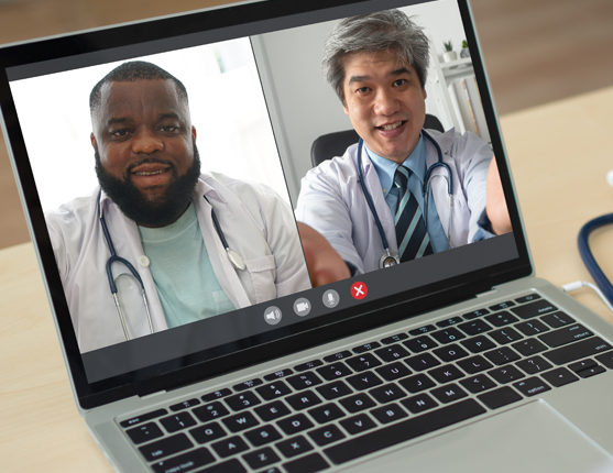 Image: People on a conference call