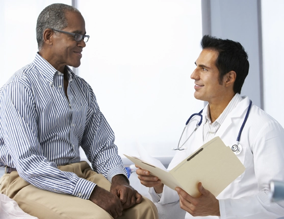 Image: Doctor seeing patient in waiting room
