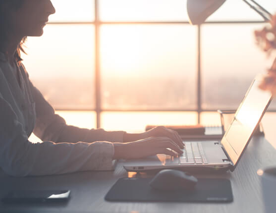 Image: Woman at laptop