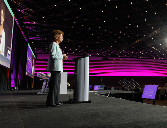 Image: ASTRO President speaking at 2022 Annual Meeting