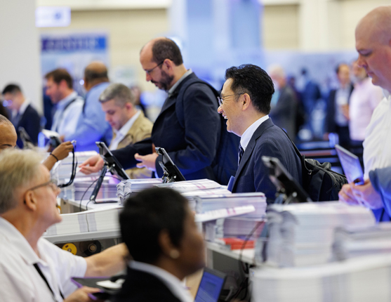 Image: Registering for the meeting