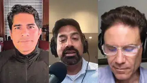 Group doing podcast