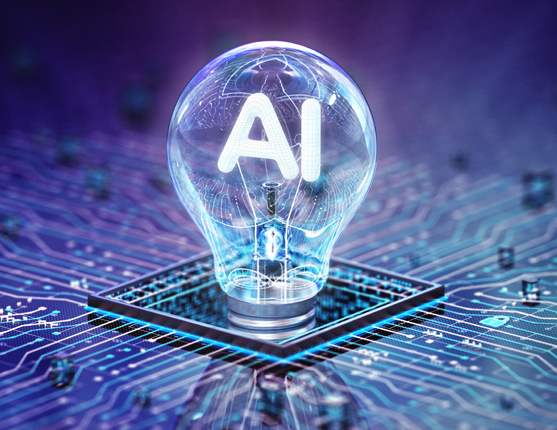 Image: Light bulb with AI in it